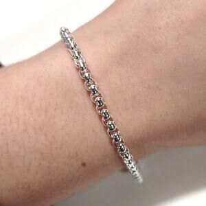 925 Sterling Silver Necklace Bracelet Set Box Chain Valentines Birthday Gift NEW